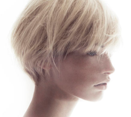 A blonde woman with a short blond bob.