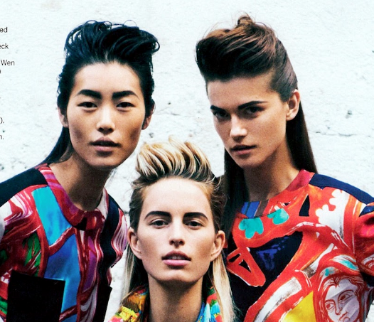 Three women are posing for a magazine.